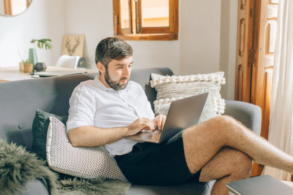 a man using a laptop