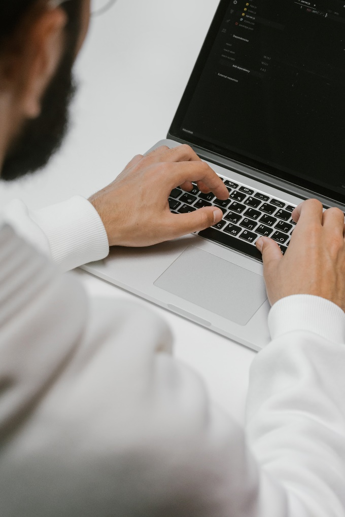 a man using a laptop