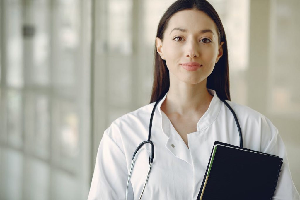 a doctor holding a notebook